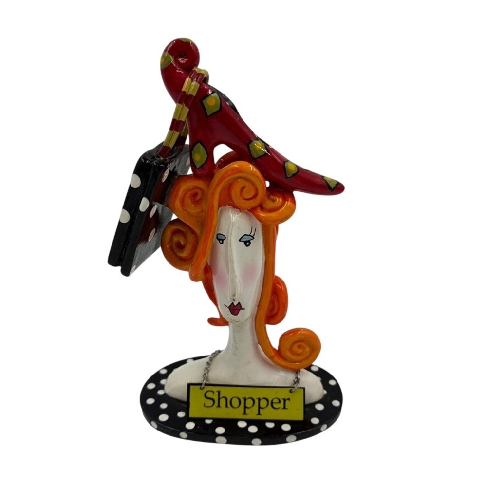 Silvestri Bust Line Shopper Figurine by Joey Inc Whimsical Fashion Lady Resin‎